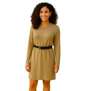 Polo Ralph Lauren Tan Dress Long Sleeve Knit Cotton Womens XL NWT